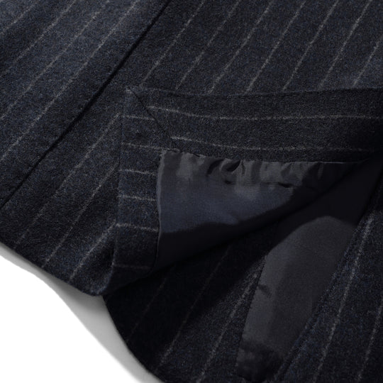 Optima 16.5 Merino Wool Jersey Bankaer Stripe シングル２Bクラシックテーラードジャケット ネイビー
