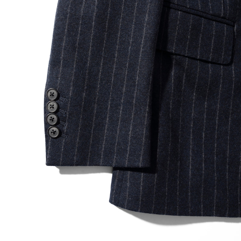 Optima 16.5 Merino Wool Jersey Bankaer Stripe シングル２Bクラシックテーラードジャケット ネイビー