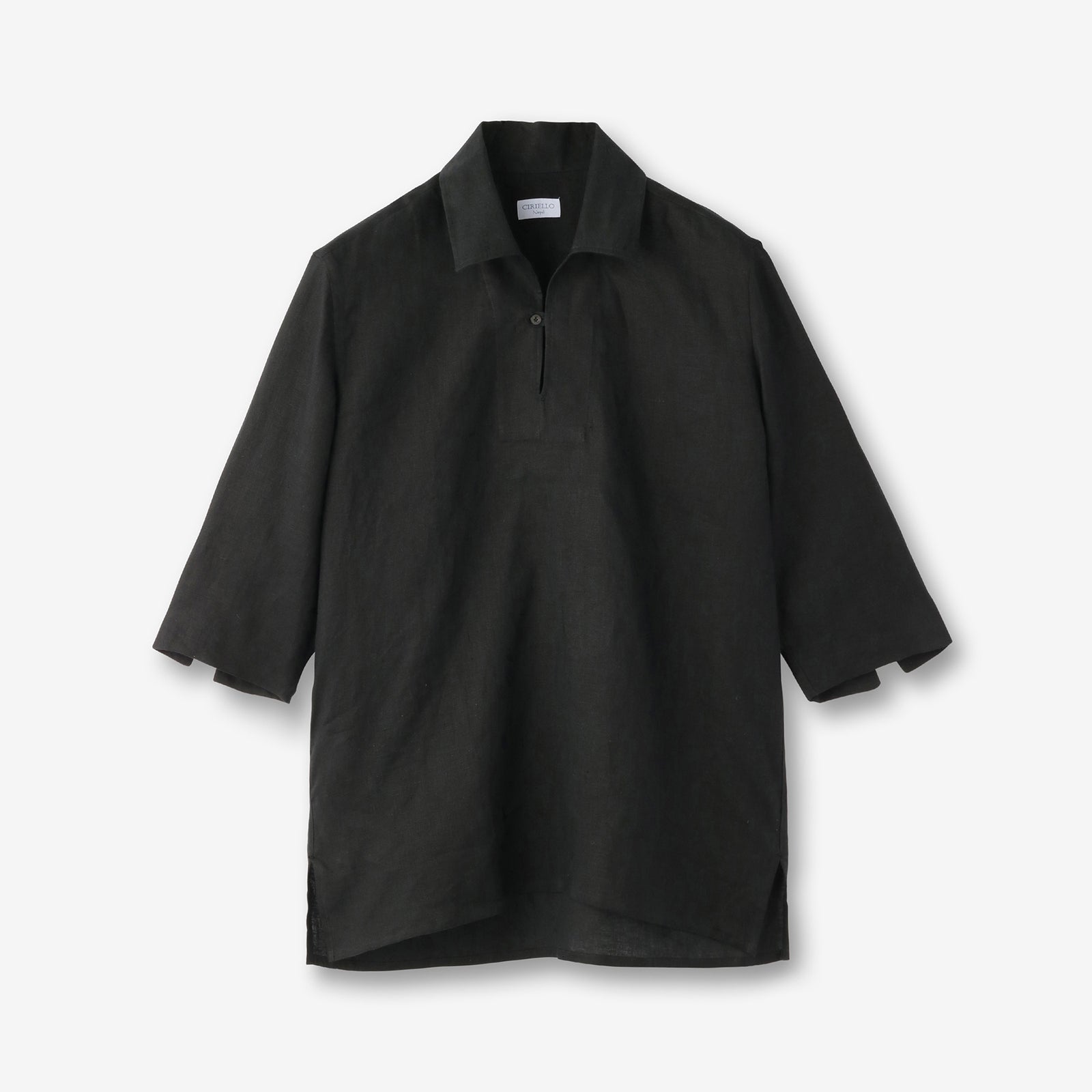 CIRIELLO リネンカプリシャツ ブラック – MINIMAL WARDROBE