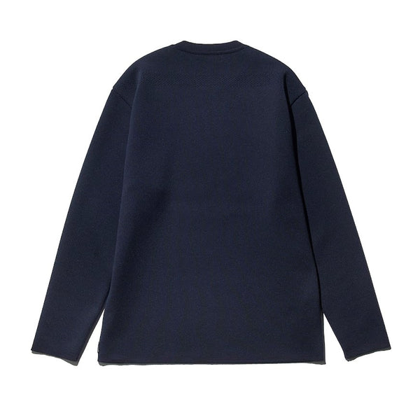 TECH LUXE KNITTED LONG TEE NAVY