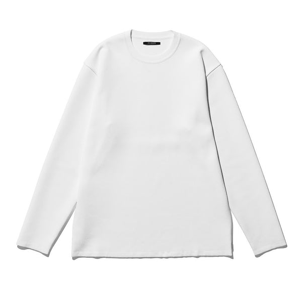 TECH LUXE KNITTED LONG TEE WHITE