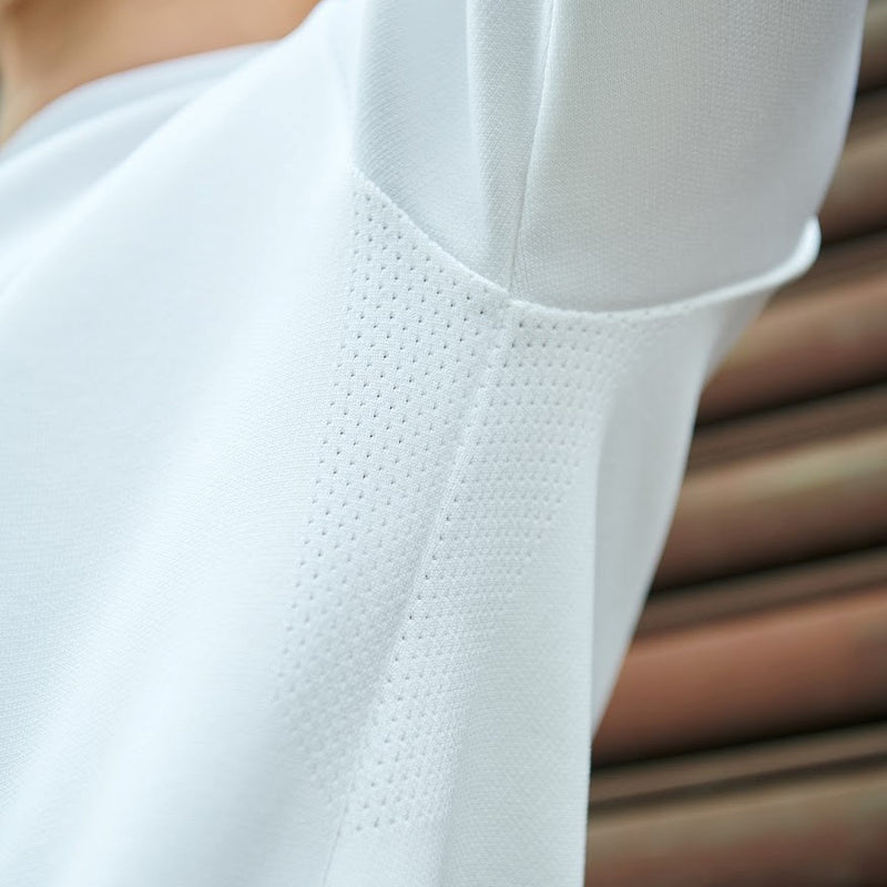 TECH LUXE KNITTED LONG TEE WHITE