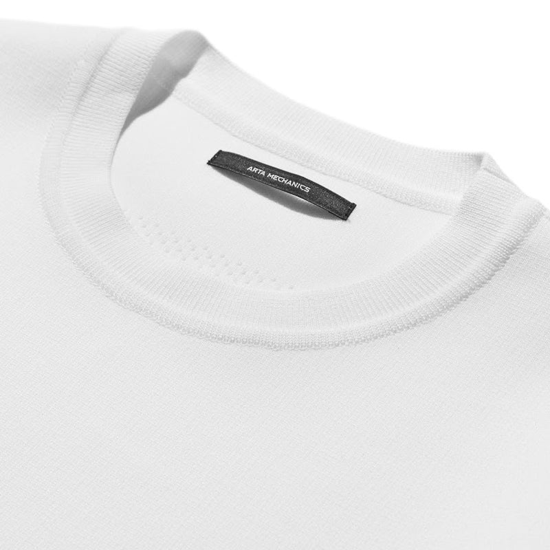 TECH LUXE KNITTED TEE WHITE