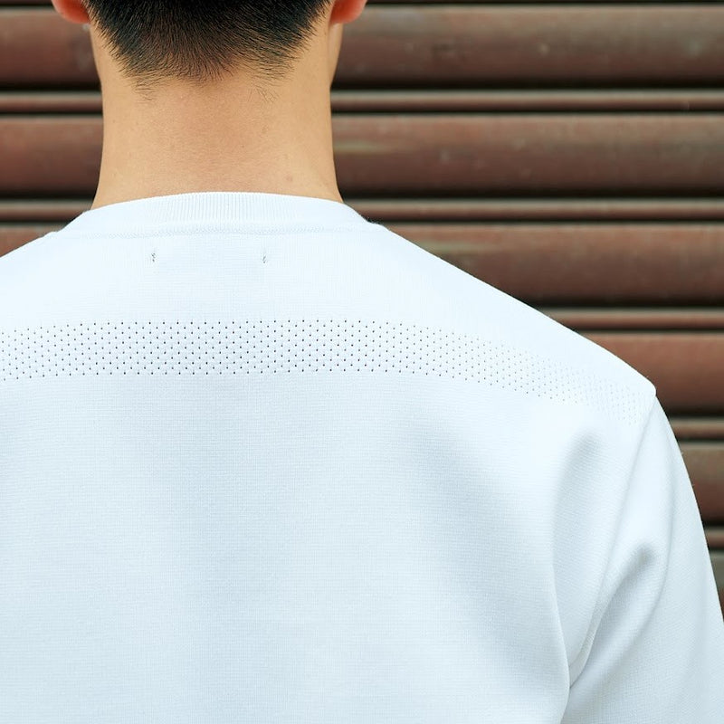 TECH LUXE KNITTED TEE WHITE