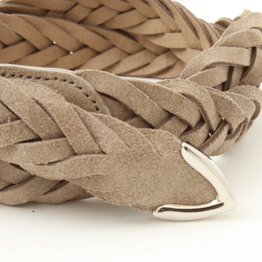 【干場別注】スウェードメッシュベルト ベージュ