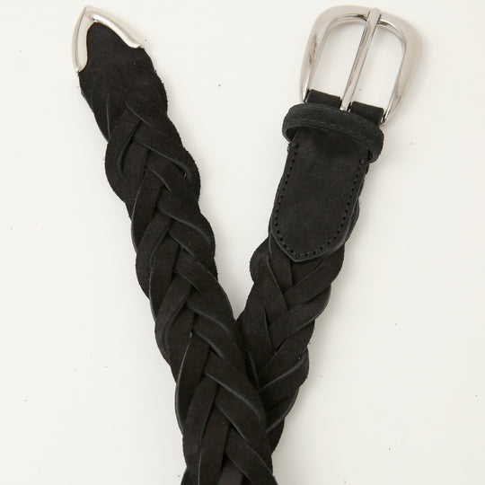 【干場別注】スウェードメッシュベルト ブラック