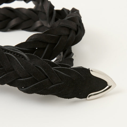 【干場別注】スウェードメッシュベルト ブラック