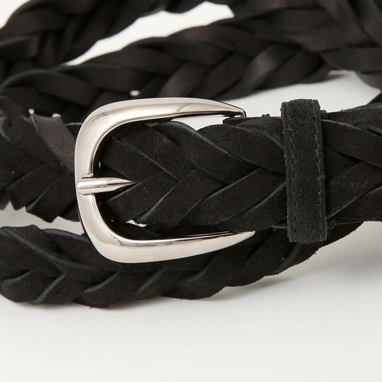 【干場別注】スウェードメッシュベルト ブラック