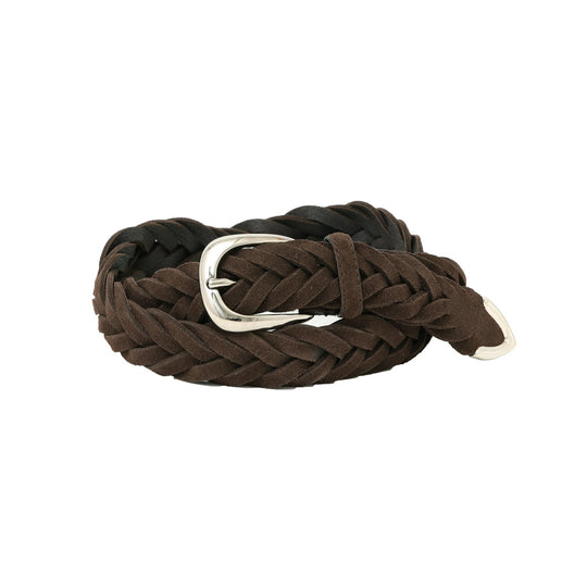 【干場別注】スウェードメッシュベルト ブラウン