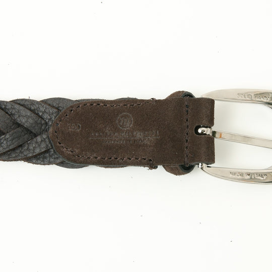 【干場別注】スウェードメッシュベルト ブラウン