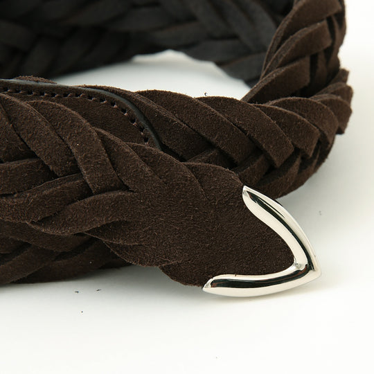 【干場別注】スウェードメッシュベルト ブラウン