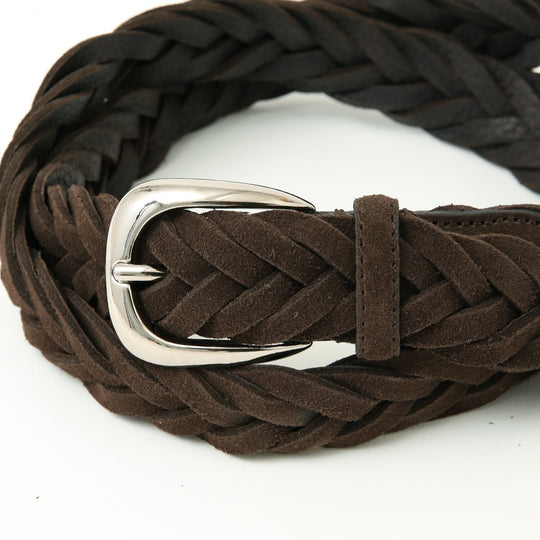 【干場別注】スウェードメッシュベルト ブラウン