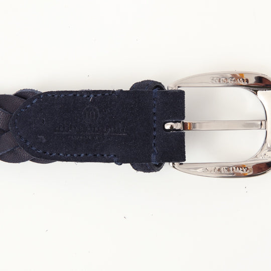 【干場別注】スウェードメッシュベルト ネイビー