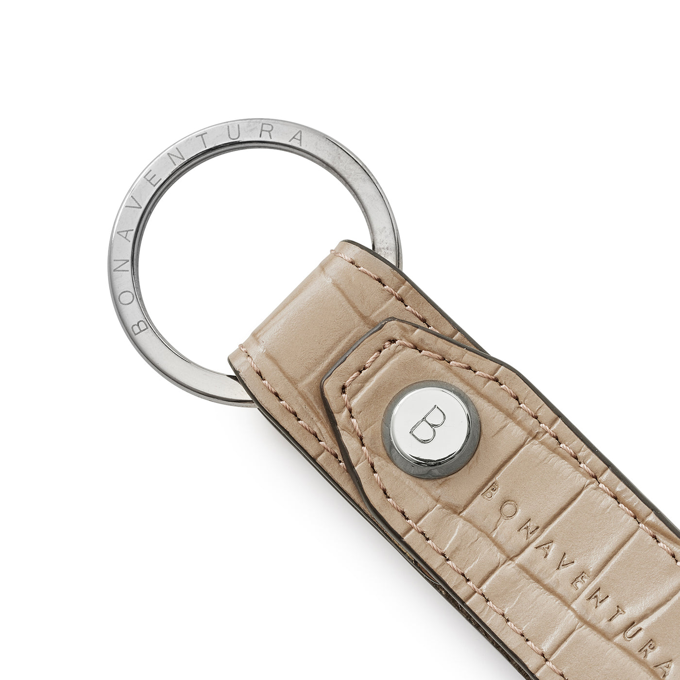 BONAVENTURA クロコダイルキーホルダー キーホルダー ノブレッサ × エンボスクロコレザー グレージュ