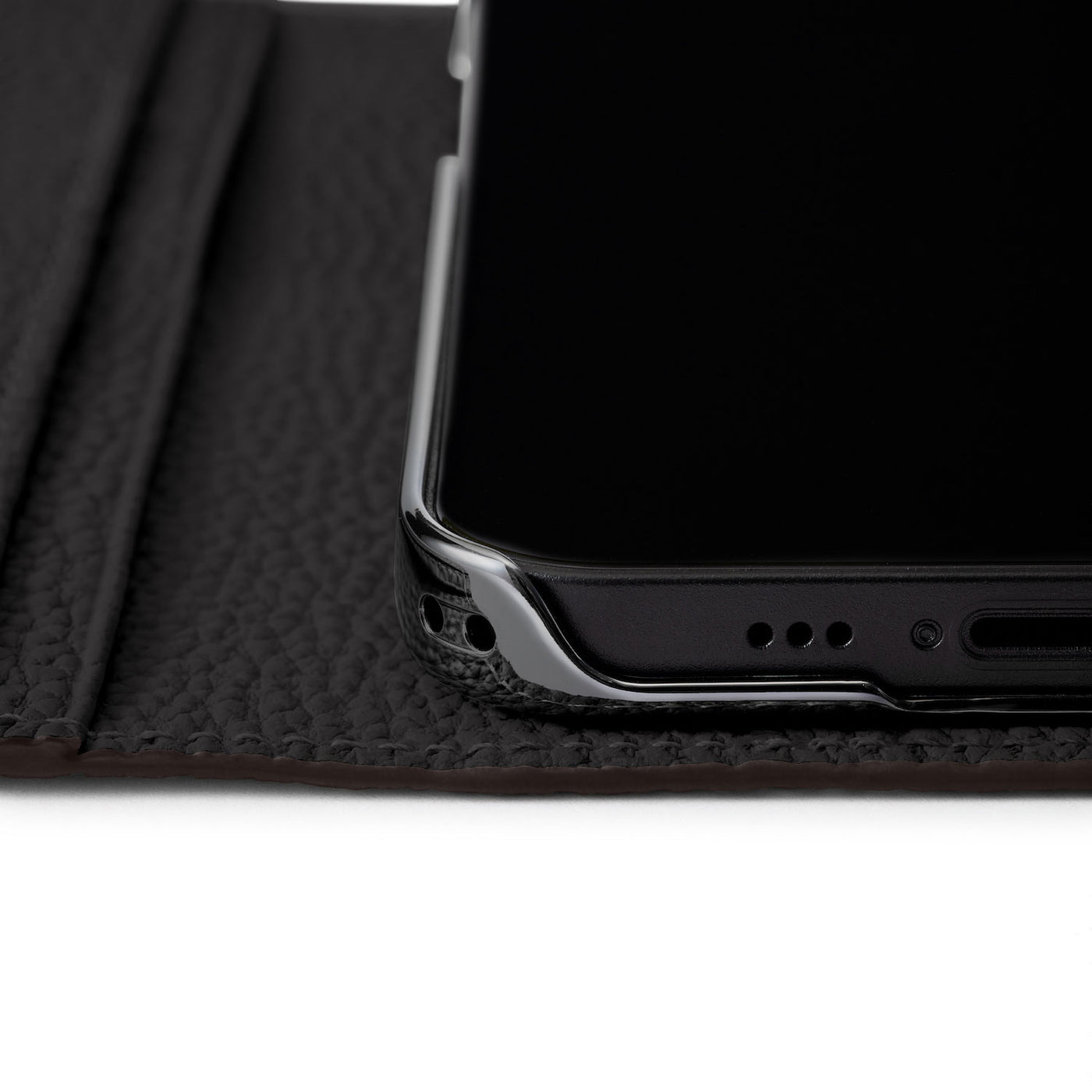 ダイアリーケース(iPhone 15) シュリンクレザー ブラック – MINIMAL