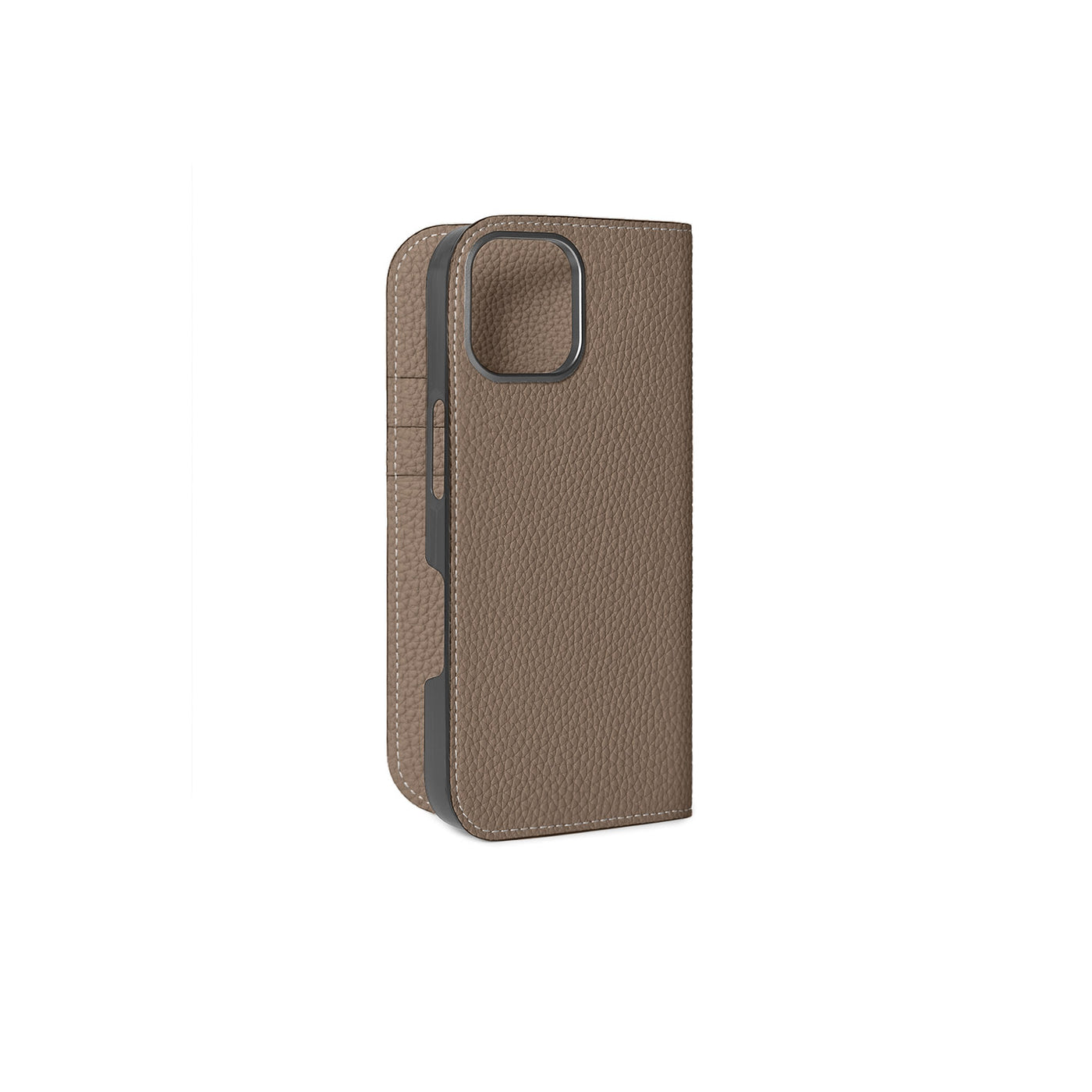 ダイアリーケース シュリンクレザー(iPhone 17) エトープ – MINIMAL