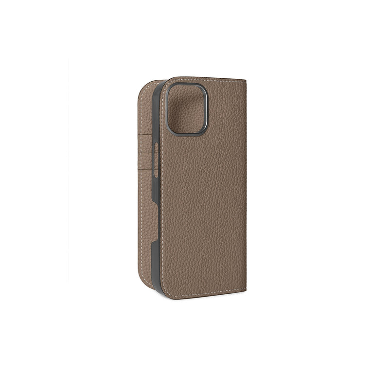 ダイアリーケース シュリンクレザー(iPhone 17) エトープ – MINIMAL