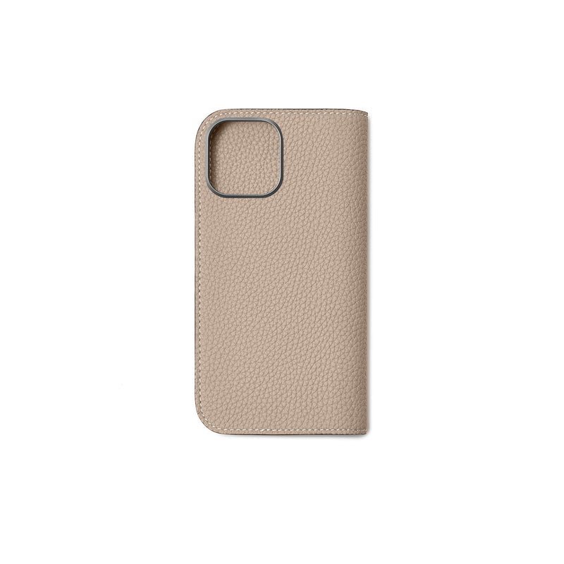 ダイアリーケース シュリンクレザー(iPhone 17) グレージュ – MINIMAL