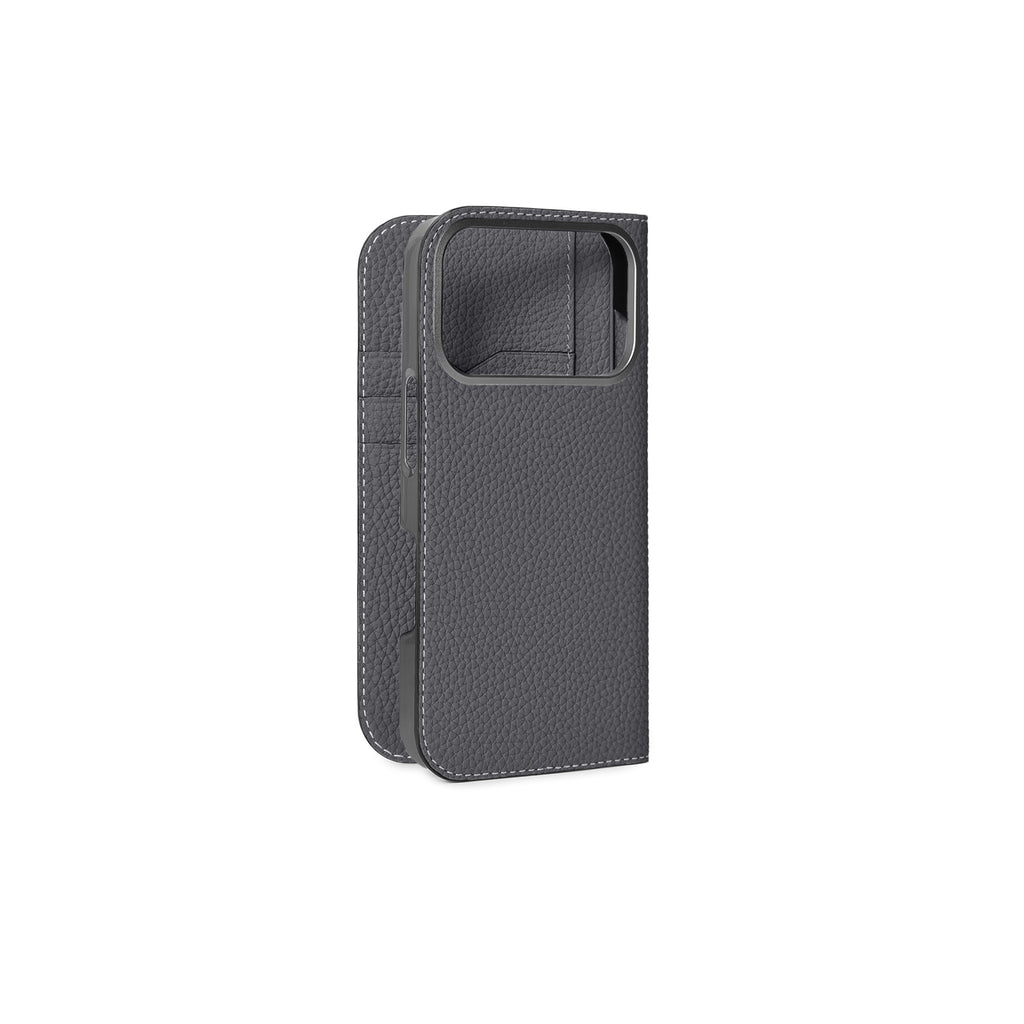 ダイアリーケース シュリンクレザー(iPhone 17 Pro) チャコールグレー