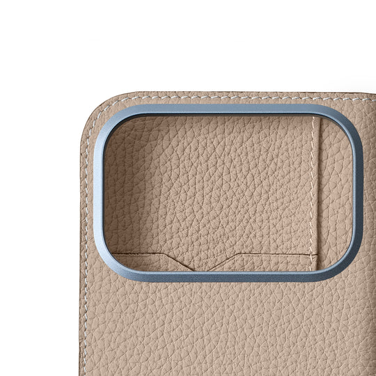 ダイアリーケース シュリンクレザー(iPhone 17 Pro) グレージュ