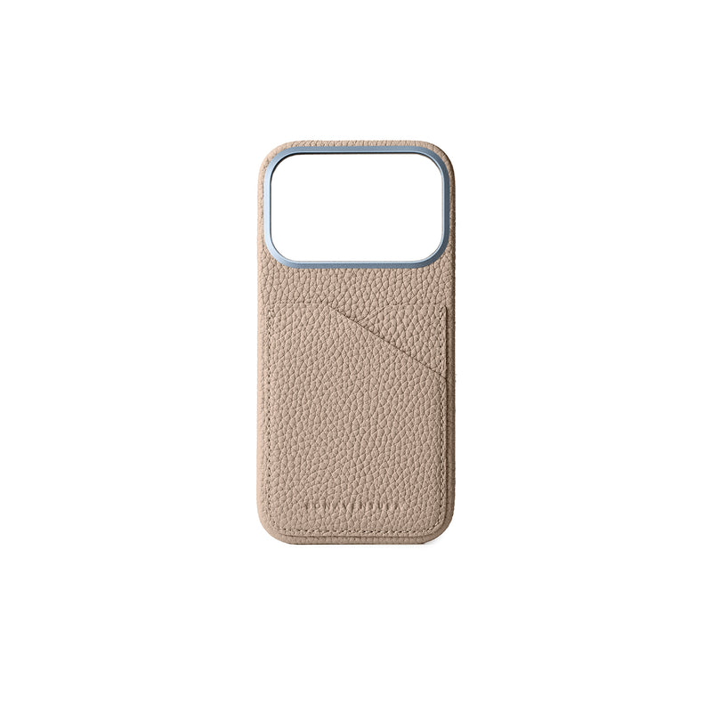 BONAVENTURA iPhone17pro バックカバーケース グレージュ バックカバーケース シュリンクレザー(iPhone 17 Pro) グレージュ