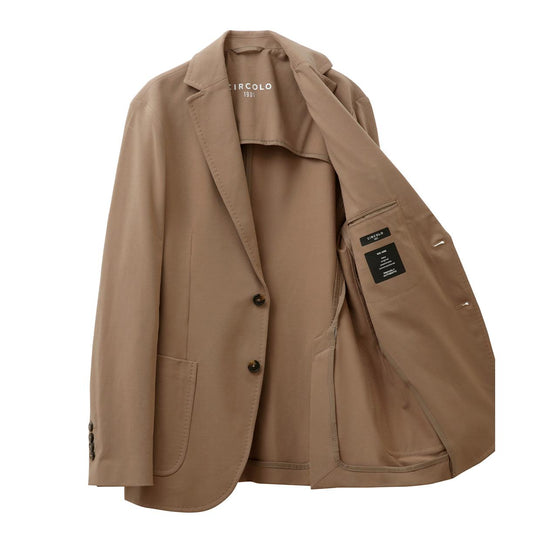 ライトストレッチジャージ 2Bシングルジャケット ライトブラウン