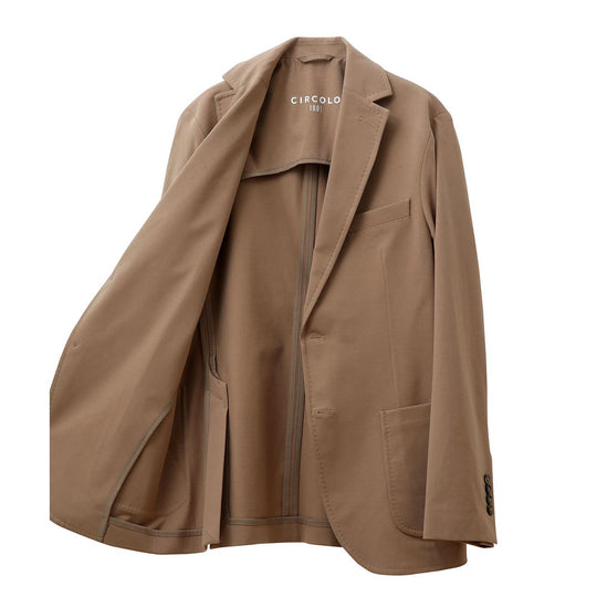 ライトストレッチジャージ 2Bシングルジャケット ライトブラウン