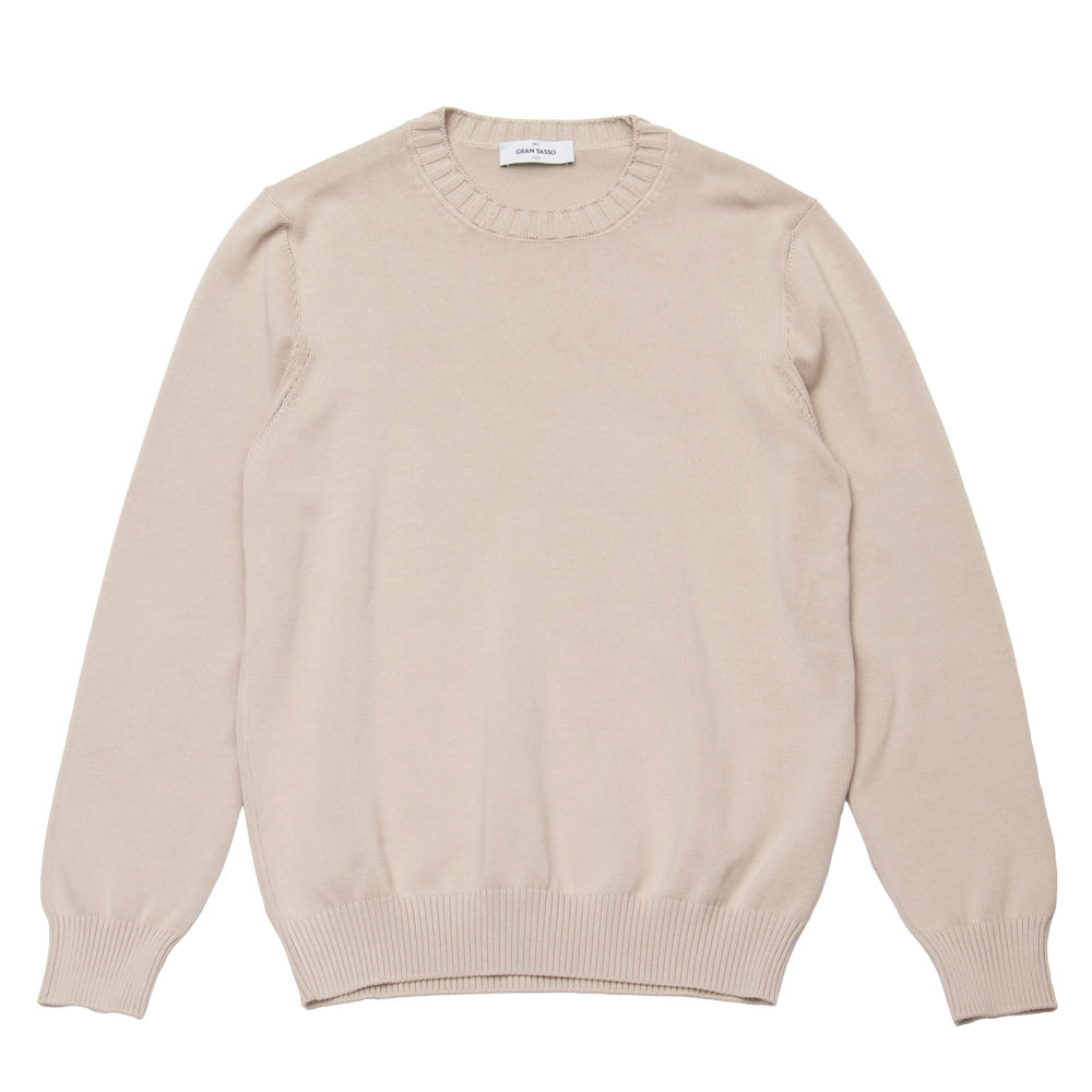 8G ソフトコットン リブ クルーネック L/SLV ベージュ – MINIMAL WARDROBE