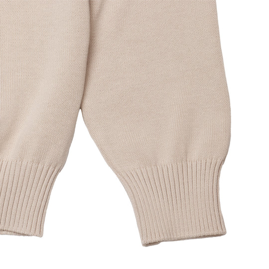 8G ソフトコットン リブ クルーネック L/SLV ベージュ