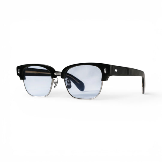 CRYPT サングラス BLACK × SILVER / LIGHT BLUE LENS