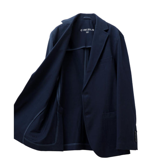 ライトストレッチジャージ 2Bシングルジャケット ネイビー