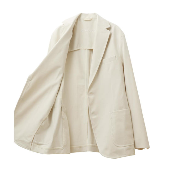 ライトストレッチジャージ 2Bシングルジャケット オフホワイト