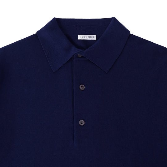 【リニューアルモデル】SUVIN PLATINUM ニットポロシャツ ディープブルー