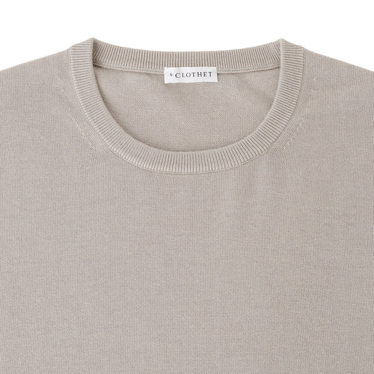 【リニューアルモデル】SUVIN PLATINUM ニットTシャツ サンド