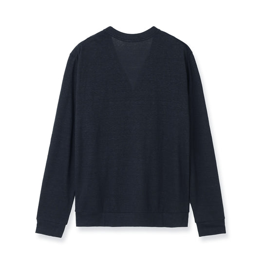 リネンジャージー カーディガン ネイビー