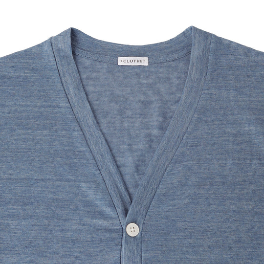 リネンジャージー カーディガン ブルー
