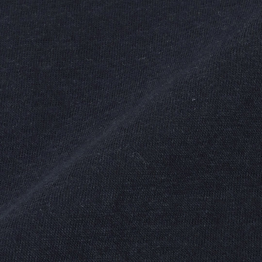 リネンジャージー スタンドカラー ジップアップ ブルゾン ネイビー