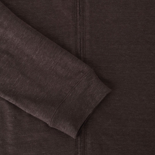 リネンジャージー スタンドカラー ジップアップ ブルゾン オーク