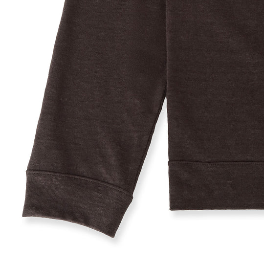 リネンジャージー スタンドカラー ジップアップ ブルゾン オーク