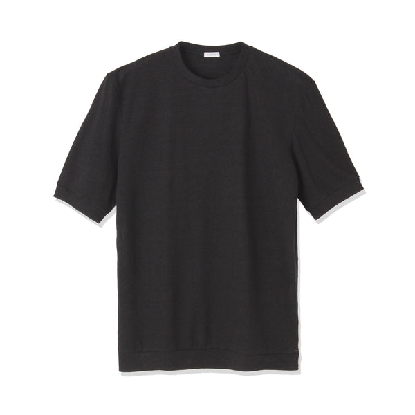 リネンジャージー テーラード Tシャツ ブラック