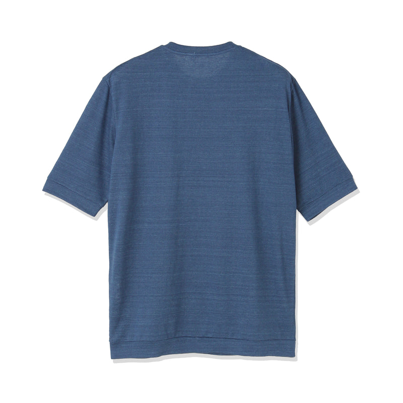リネンジャージー テーラード Tシャツ ブルー