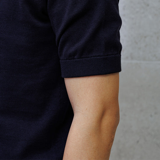 【リニューアルモデル】SUVIN PLATINUM ニットポロシャツ ネイビー