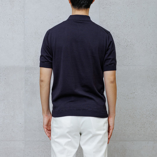 【リニューアルモデル】SUVIN PLATINUM ニットポロシャツ ネイビー