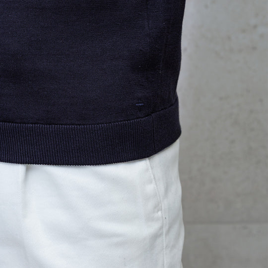 【リニューアルモデル】SUVIN PLATINUM ニットポロシャツ ネイビー