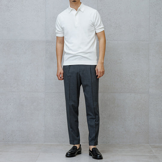 【リニューアルモデル】SUVIN PLATINUM ニットポロシャツ ホワイト