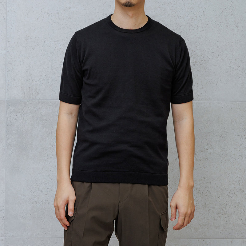 リニューアルモデル】SUVIN PLATINUM ニットTシャツ ブラック