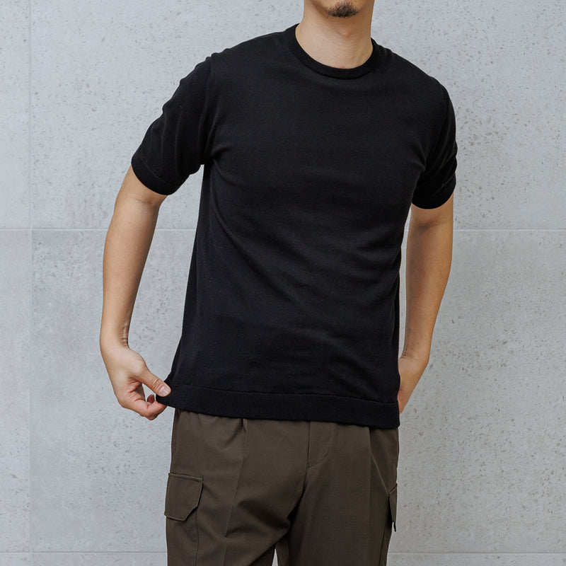 リニューアルモデル】SUVIN PLATINUM ニットTシャツ ブラック