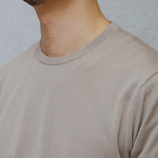 【リニューアルモデル】SUVIN PLATINUM ニットTシャツ サンド