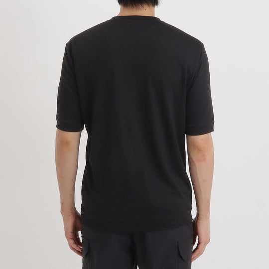 リネンジャージー テーラード Tシャツ ブラック