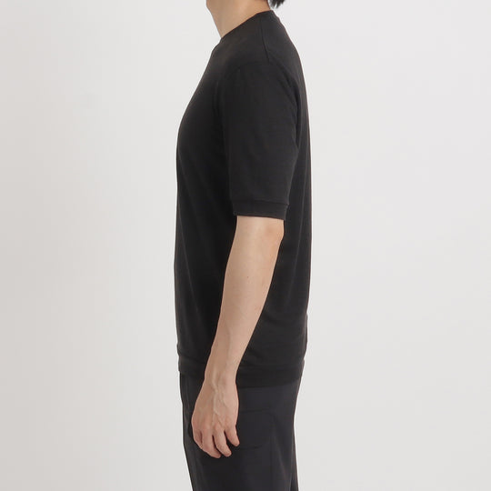 リネンジャージー テーラード Tシャツ ブラック